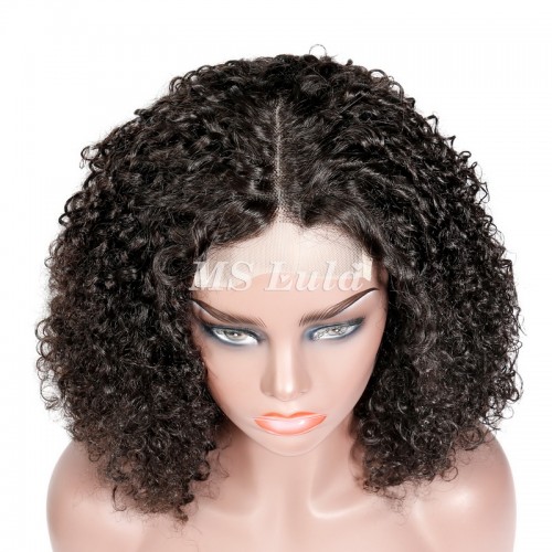 Double Drawn Pissy Curly 4x4 Closure Wig Made By Bundles With Closure | Human Hair Wig | Lace Front